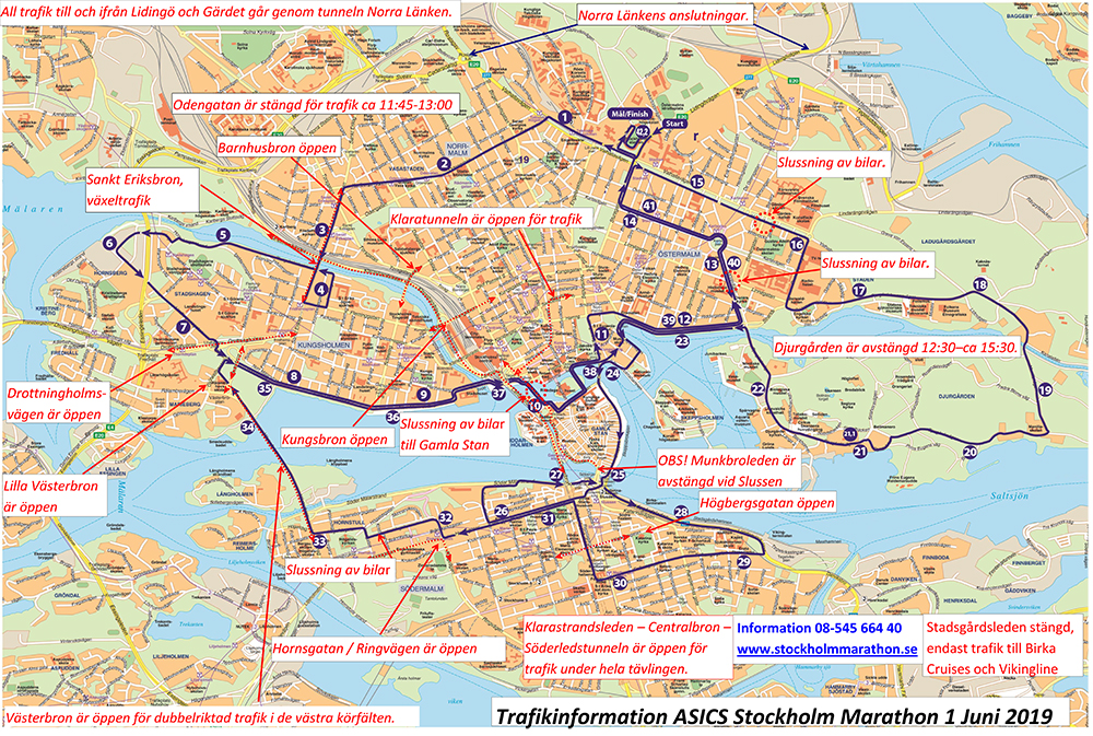 Karta över Stockholm Marathon | Göteborg Karta